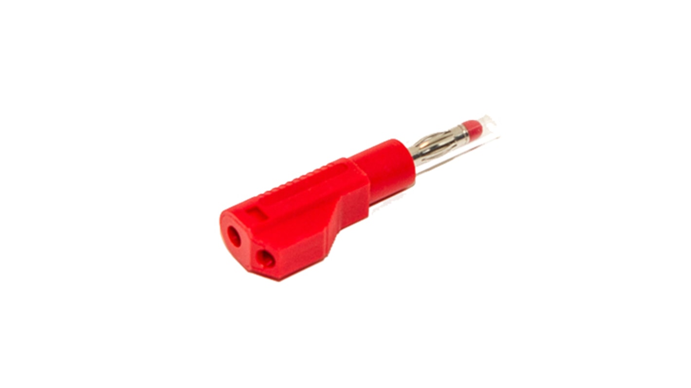 Mueller Electric Red Male Banana Plug, 4 mm Connector, Solder Termination, 20A, 1000V