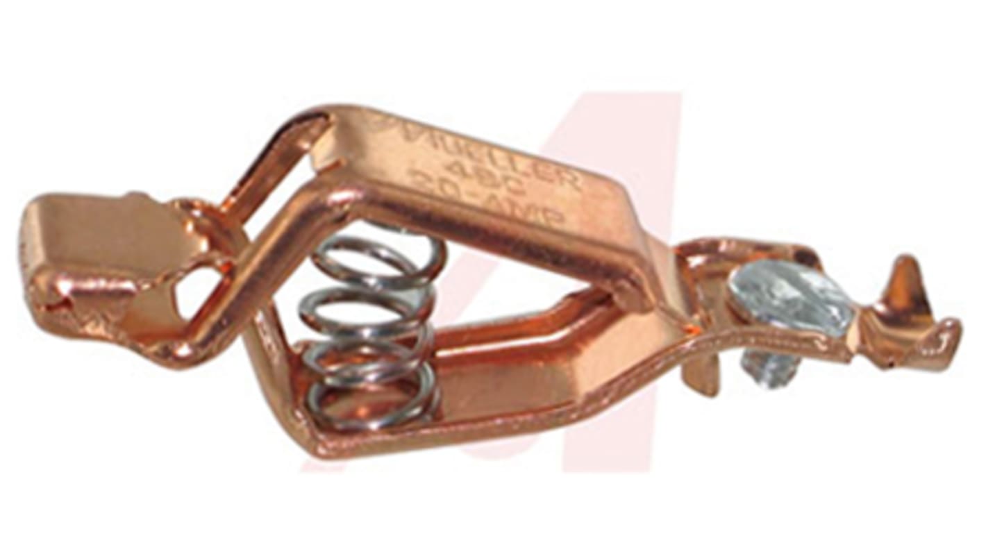 Mueller Electric Crocodile Clip, Copper Contact, 20A