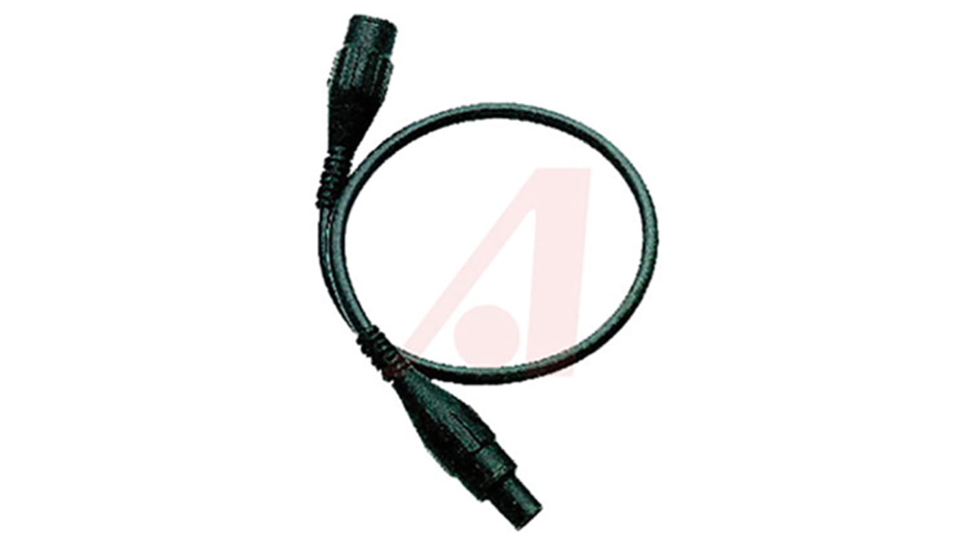 Mueller Electric Messleitung Stecker / Buchse, Schwarz Nylon-isoliert 0.6m, 500V ac