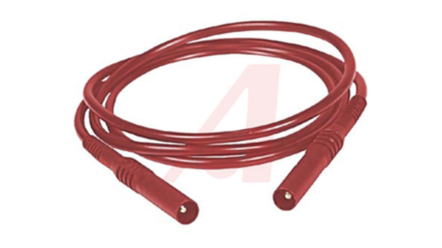 Cable de prueba Mueller Electric de color Rojo, Macho-Macho, 1kV, 20A, 1m