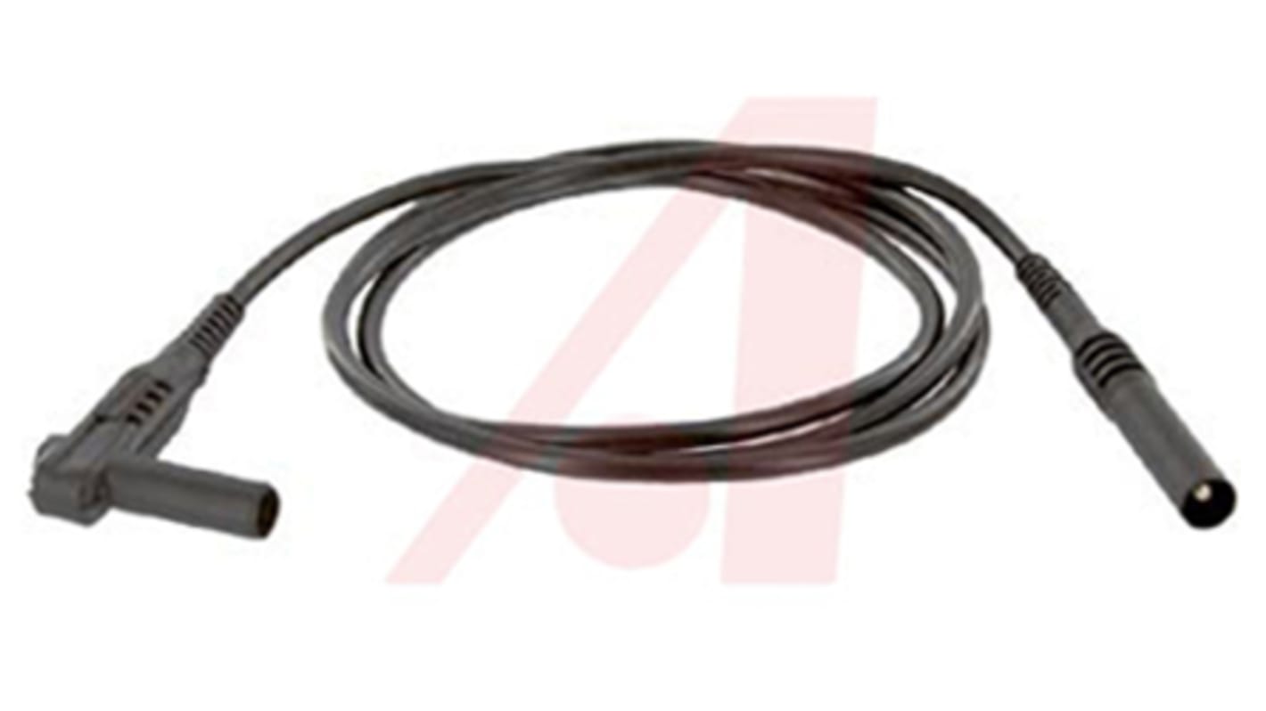 Cable de prueba con conector de 4 mm Mueller Electric de color Negro, Macho-Macho, 1kV, 20A, 1m