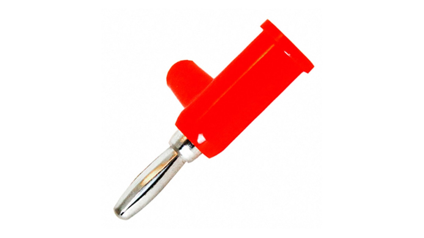 Mueller Electric Red Male Banana Plug, 4 mm Connector, 15A, 5000V, Nickel Plating