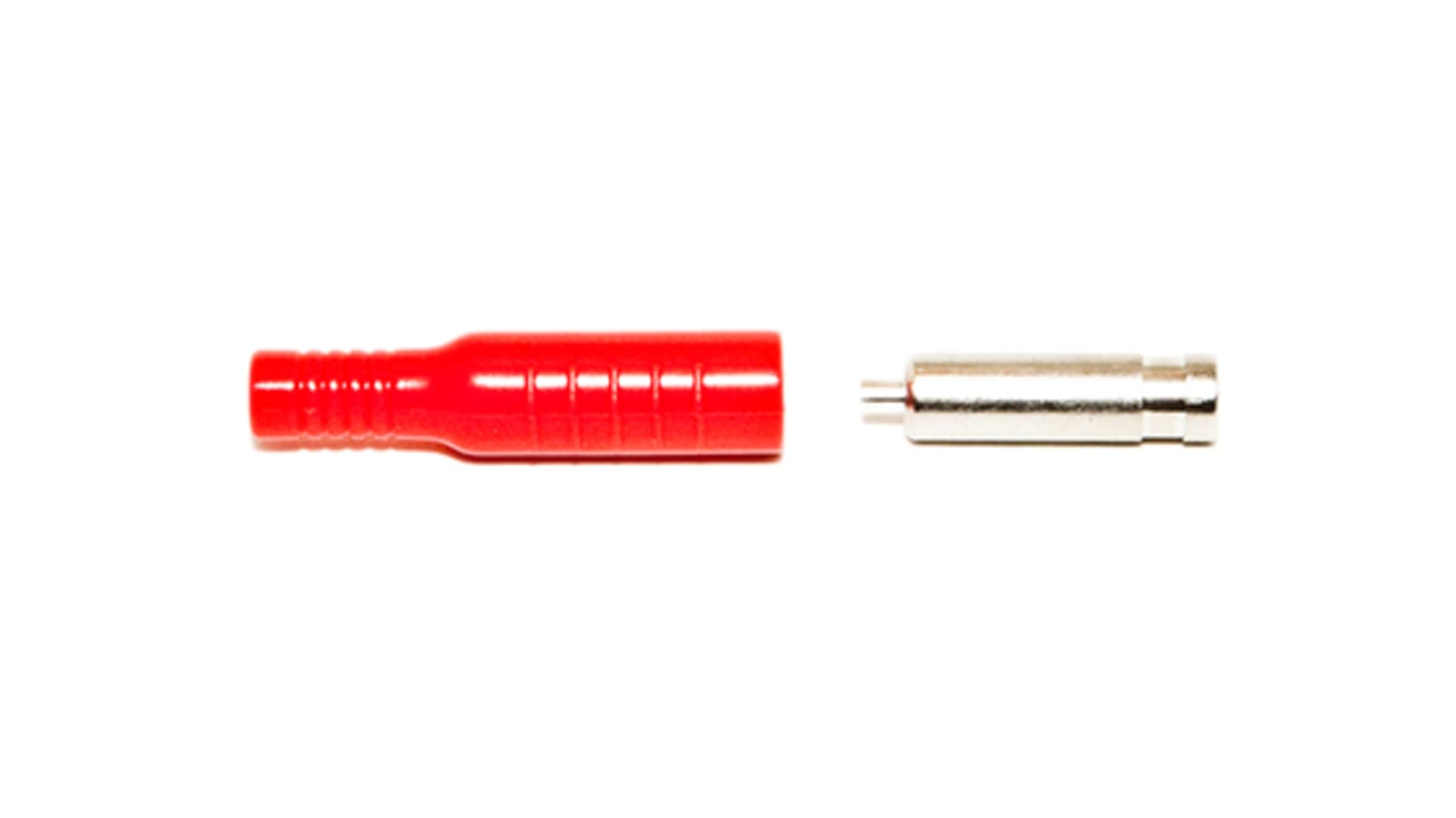 Mueller Electric Red Female Banana Socket, 4 mm Connector, Crimp, Solder Termination, 15A, 5000V dc, Nickel Plating