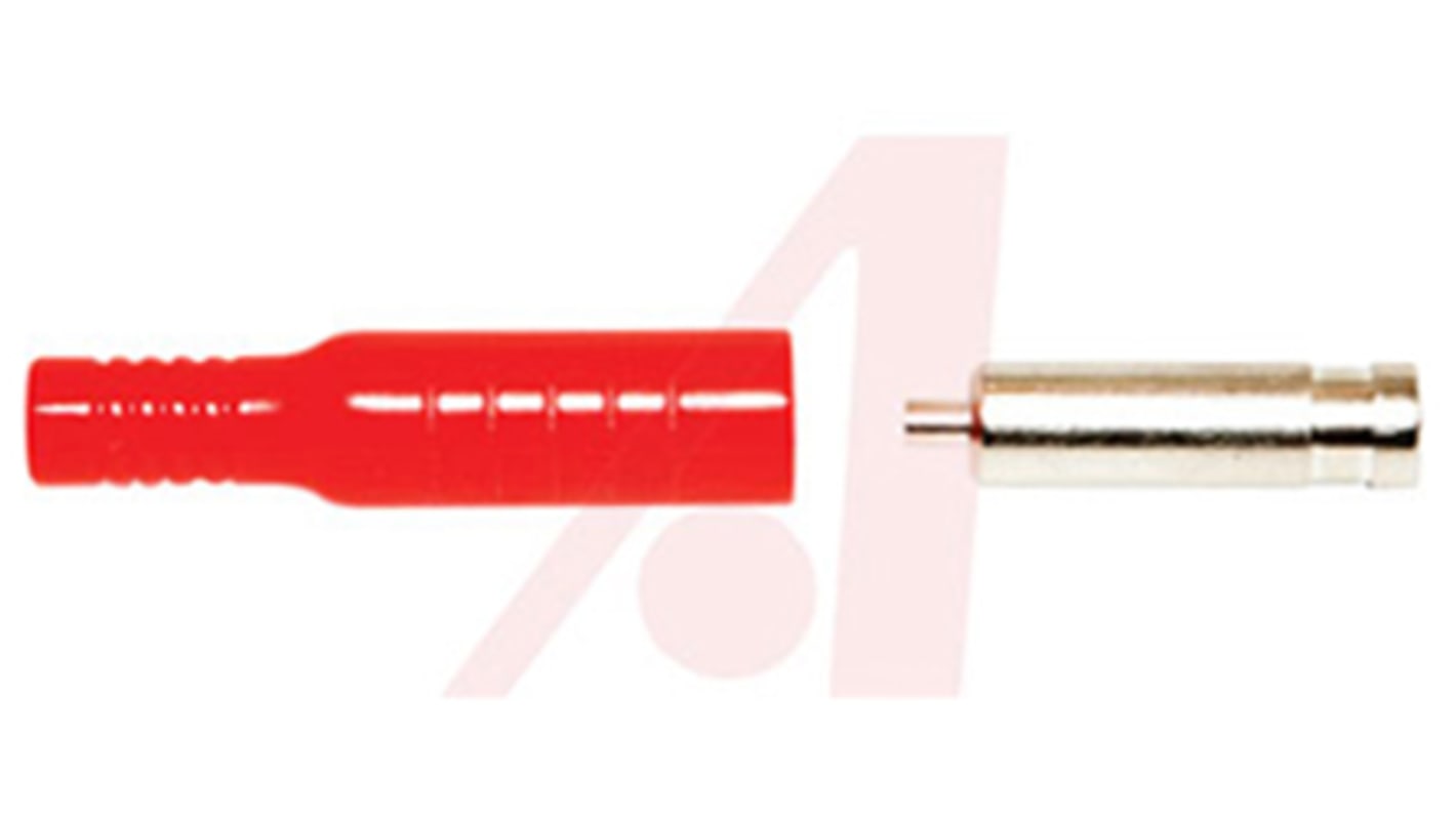 Mueller Electric Red Female Banana Socket, 4 mm Connector, Crimp, Solder Termination, 15A, 5000V dc, Nickel Plating