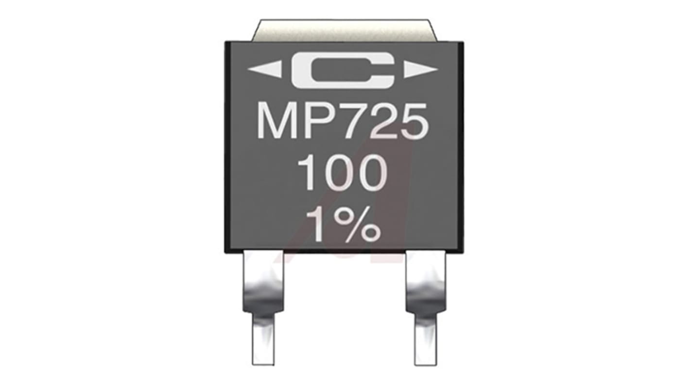 Resistencia SMD Caddock, 100Ω, ±1%, 25W, Película de resistencia Micronox, DPAK, Serie MP725