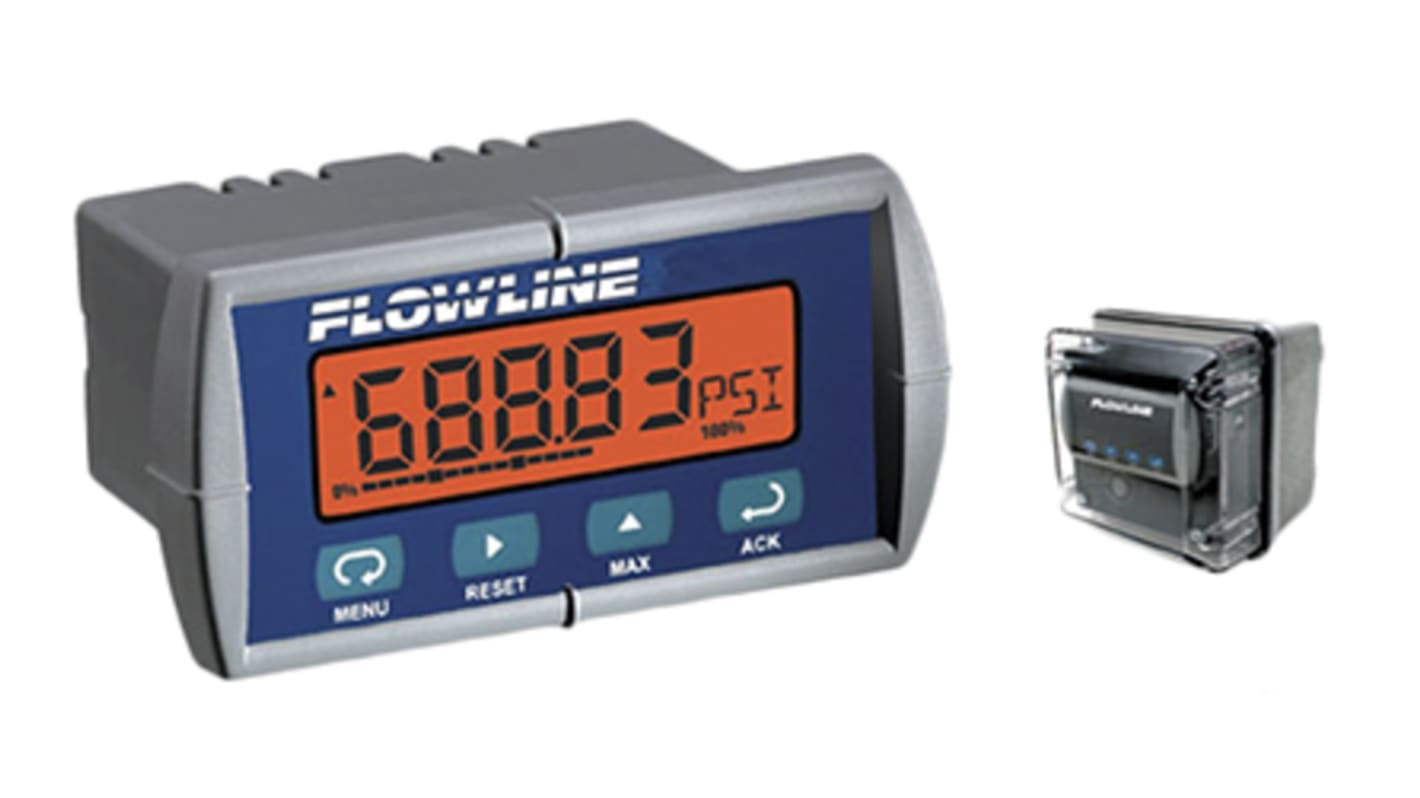 Contrôleur de niveau Flowline LI55 1 entrée entrées, Rail DIN, montage sur panneau, 85→265 V c.a.