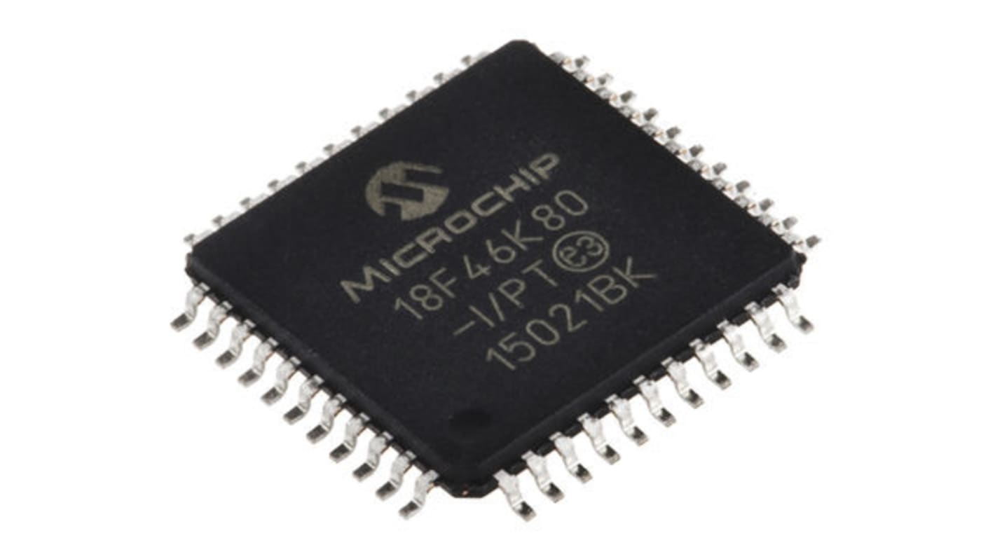 Microcontrollore Microchip, PIC, TQFP, PIC18F, 44 Pin, Montaggio superficiale, 8bit, 64MHz