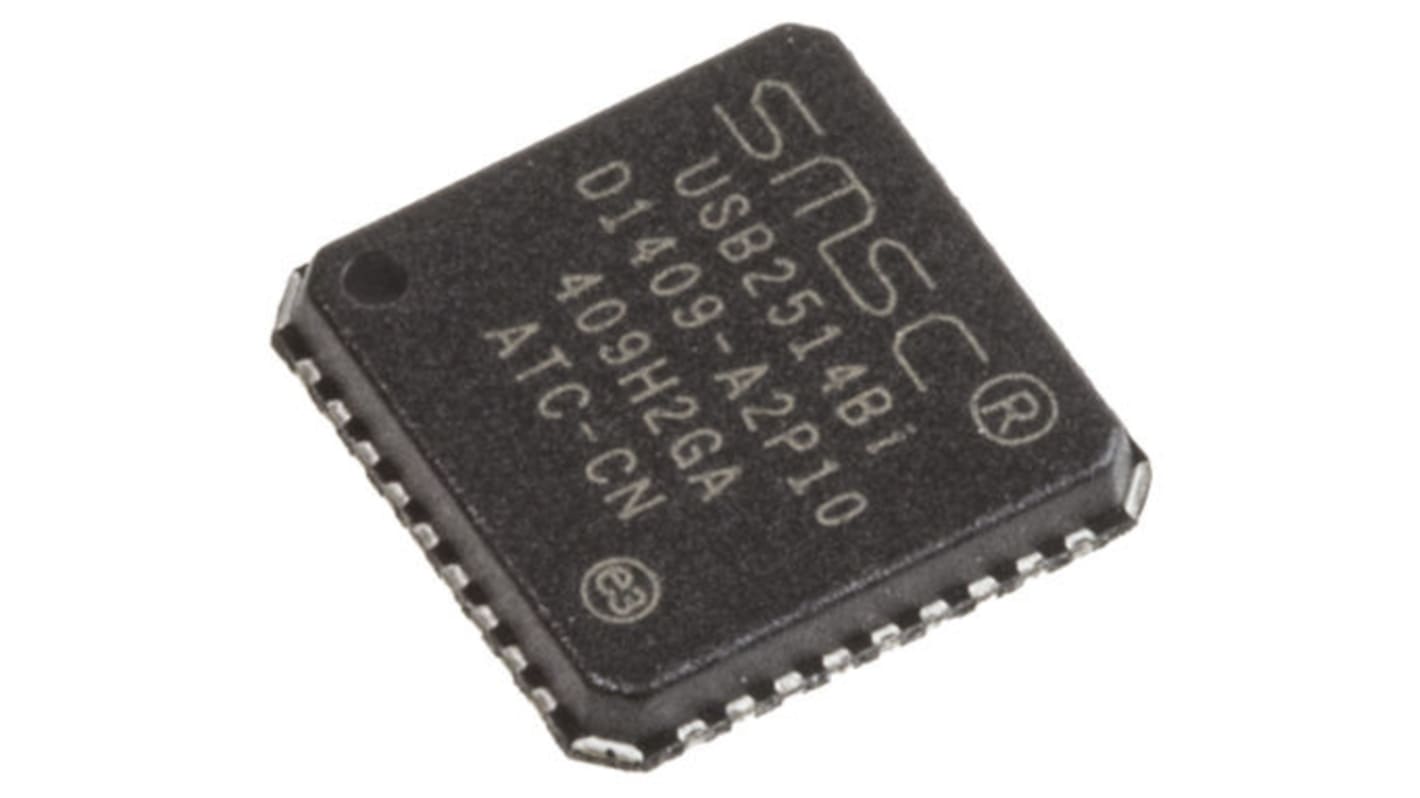 Controlador USB Microchip USB2514BI-AEZG, 36 pines, QFN, 480Mbps, USB 2.0, 3,3 V