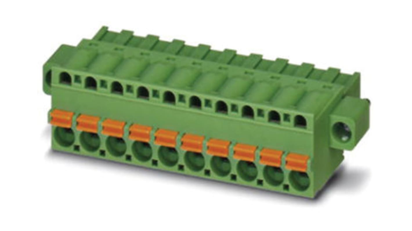 Phoenix Contact 5.08mm Pitch 18 Way Pluggable Terminal Block, Plug, Spring Cage Termination