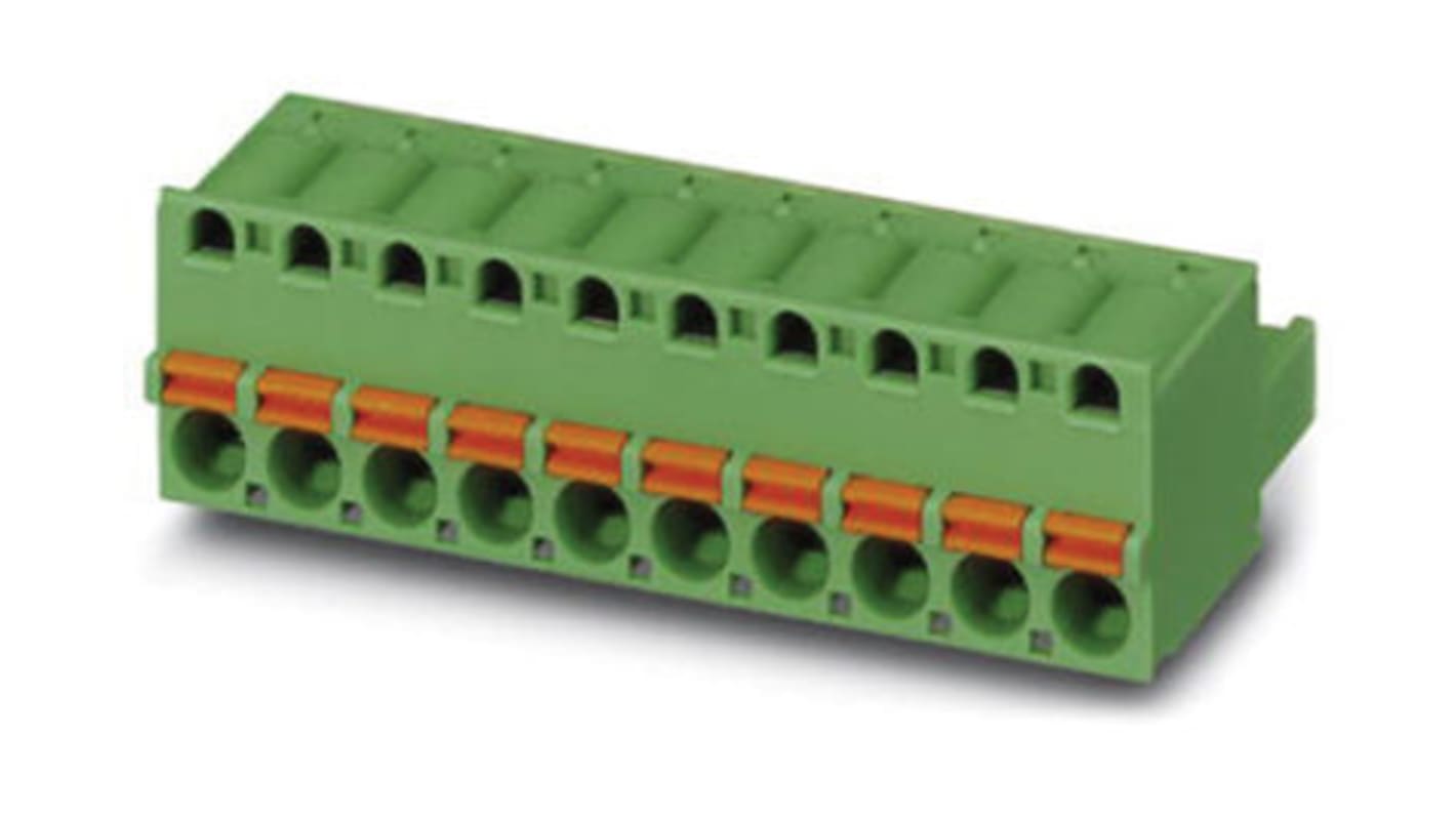 Phoenix Contact 5mm Pitch 8 Way Pluggable Terminal Block, Plug, Spring Cage Termination