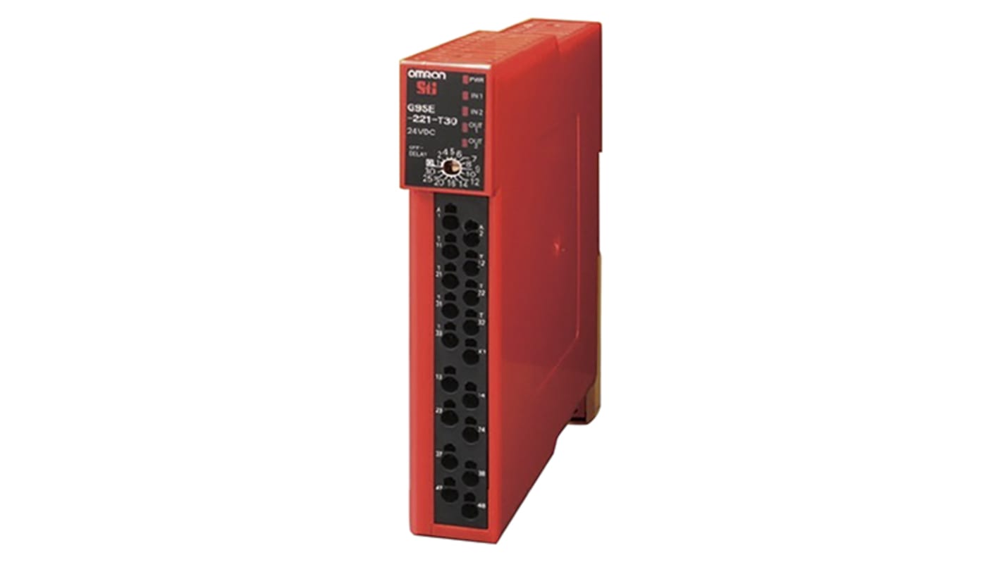 Omron Dual-Channel Emergency Stop Safety Relay, 24V dc, 2 Safety Contacts