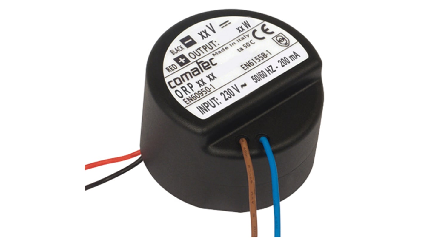 Fuente de alimentación conmutada Comatec serie ORP, 12V dc, 2A, 24W, 1 salida, Para cajas de canalizaciones