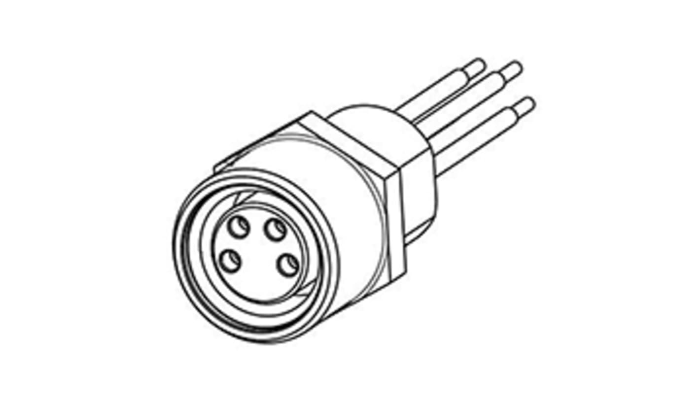 Conector circular TE Connectivity hembra serie M8 de 3 vías hembra, Montaje en Panel, IP67