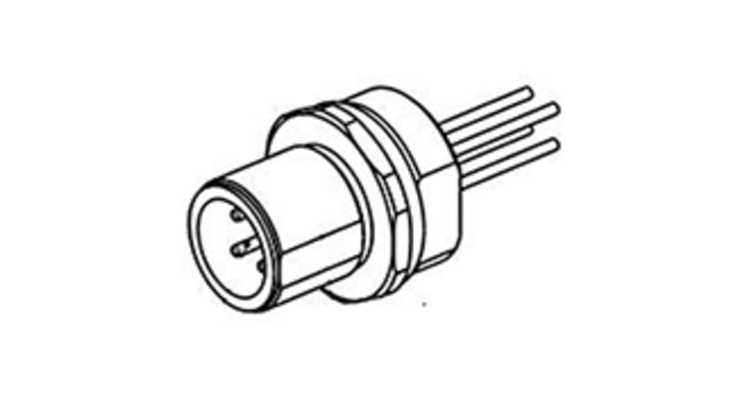 TE Connectivity Circular Connector, 8 Contacts, Rear Mount, M12 Connector, Socket, Male, IP68