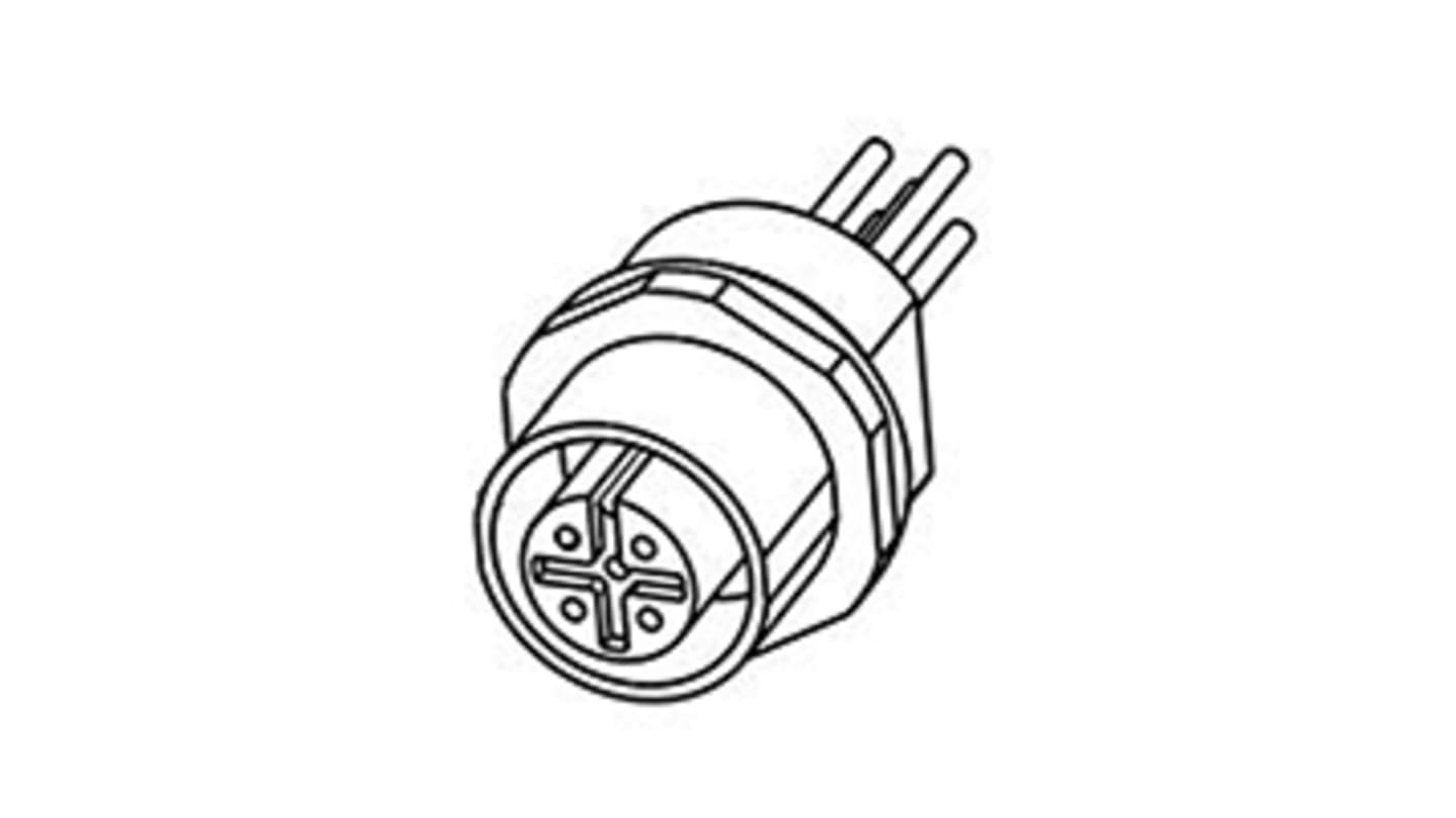 TE Connectivity Circular Connector, 8 Contacts, Rear Mount, M12 Connector, Socket, Female, IP68