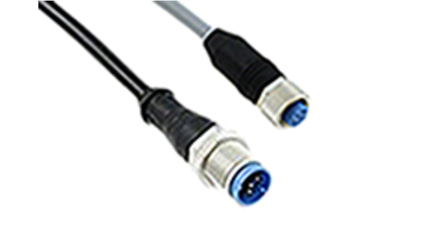 Kabelová sestava, A: Rovný M12, B: Rovný M12, 2 A, 30 V AC/DC, IP65, IP67 TE Connectivity