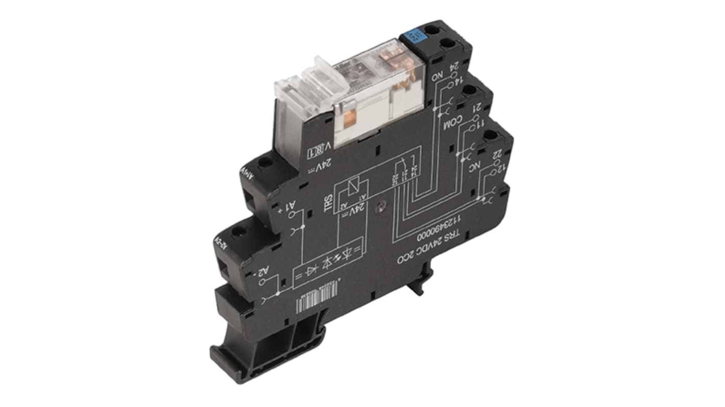 Weidmuller TRS Interface Relais, 24V ac/dc / 230V ac/dc 230V ac/dc, 2-poliger Wechsler DIN-Schienen 250V ac