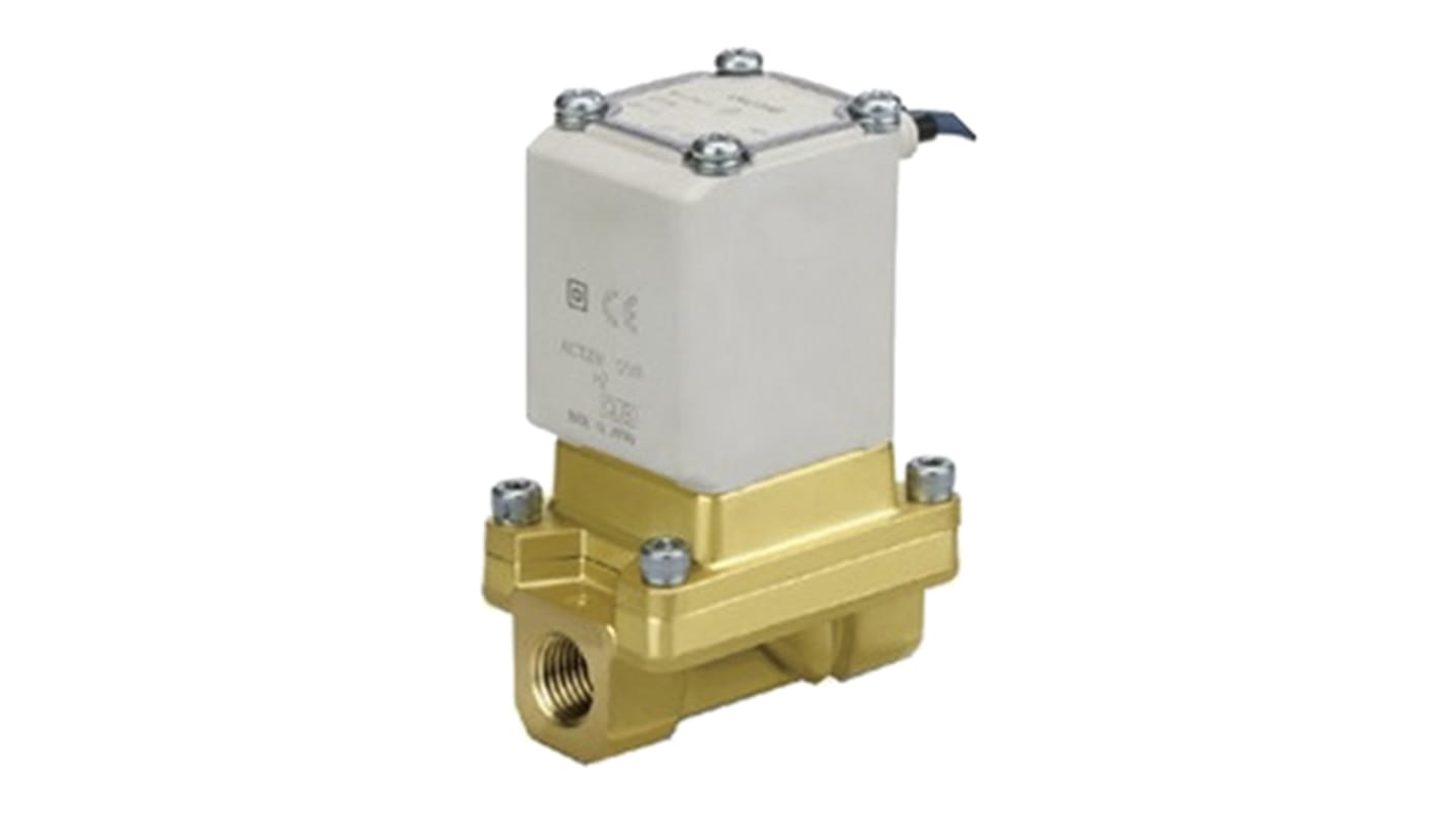 Válvula de solenoide SMC VXS de 2 puertos, G 3/8 ", Piloto, NC de 24 V dc