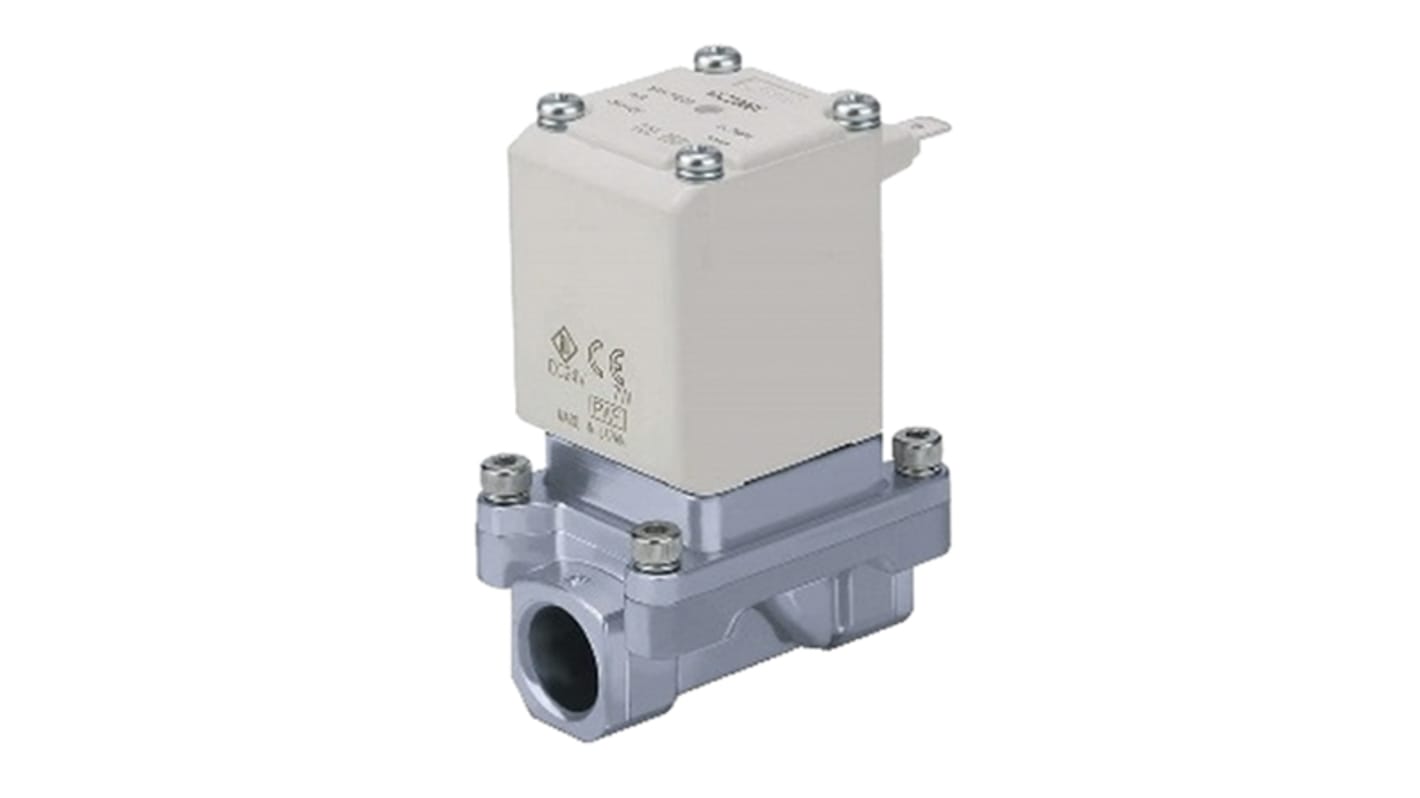 Válvula de solenoide SMC VXS de 2 puertos, G 1", Piloto, NC de 24 V dc