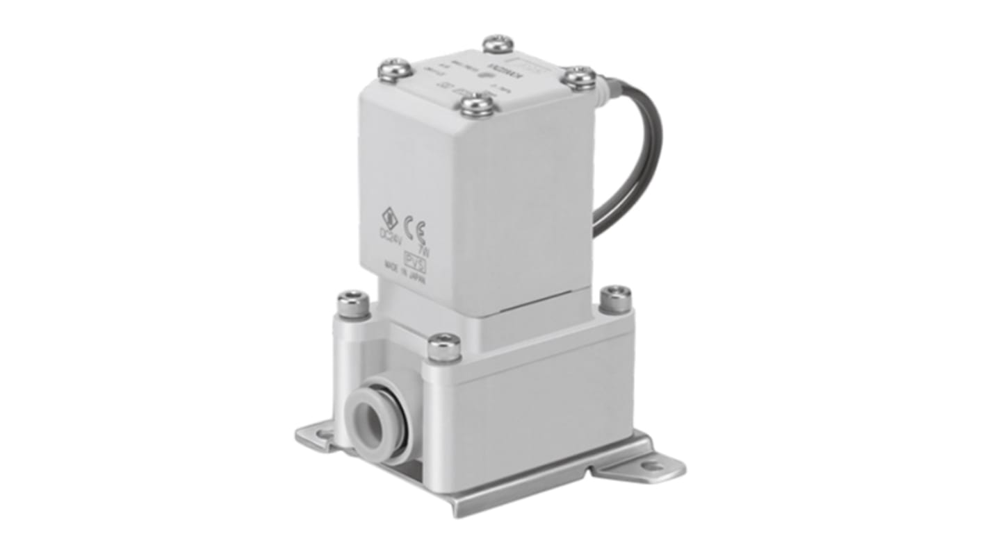 Válvula de solenoide SMC VXZ de 2 puertos, Conexión de un toque de 10 mm, Piloto, NC de 24 V dc