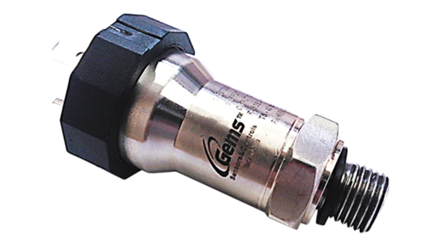 Sensor de presión manométrica Gems Sensors → 1bar, G1/4, 10 → 30 V dc, salida Corriente, para Aire, gas, agua,