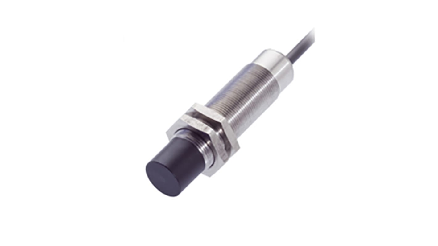 BALLUFF Capacitive Barrel-Style Proximity Sensor, M18 x 1, 12 mm Detection, PNP Output, 10 → 30 V dc, IP67