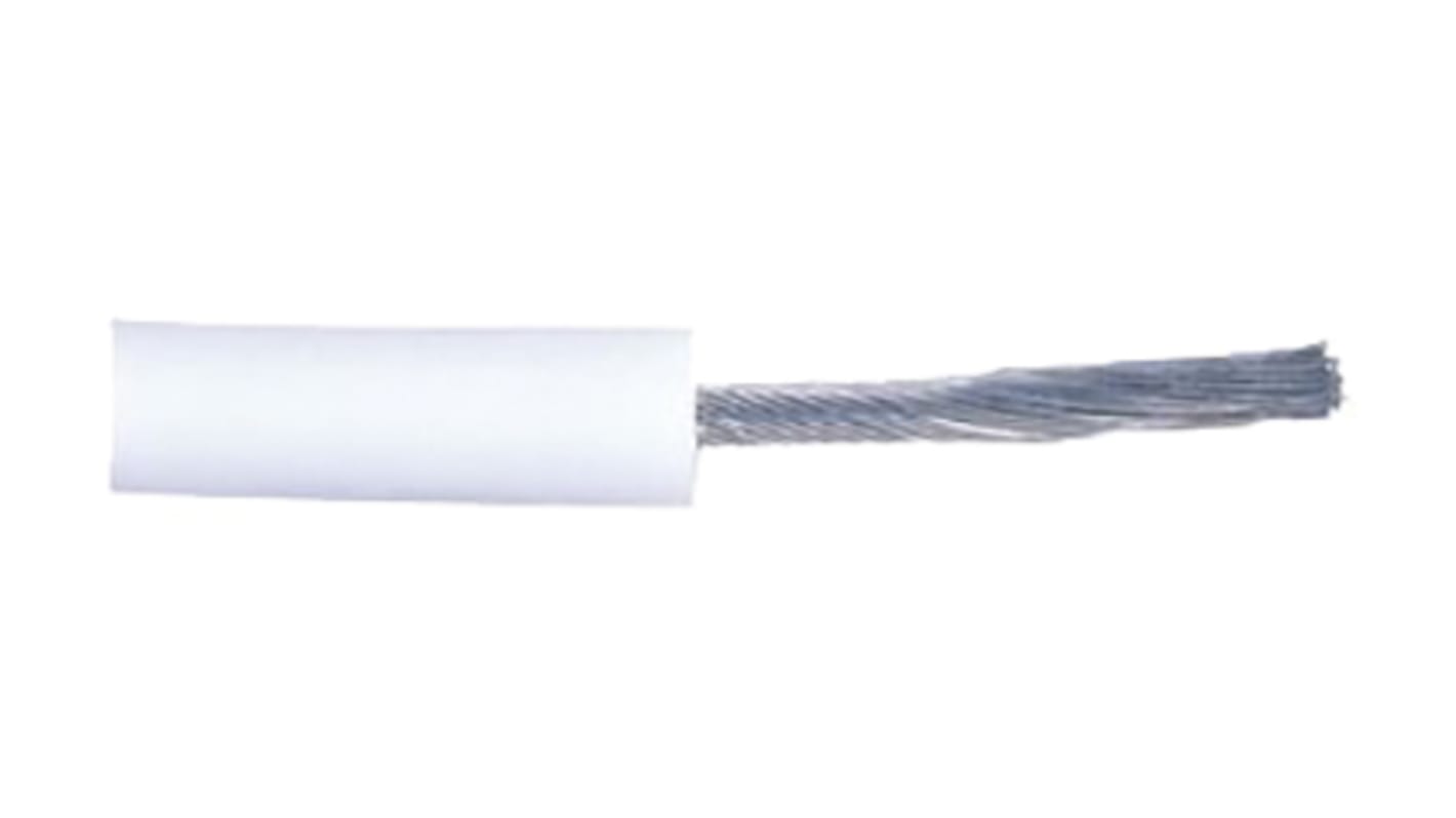 Fils de câblage Alpha Wire UL3239, Hook-up Wire Silicone, 1,3 mm², Blanc, 16 AWG, 30.5m, 20 kV