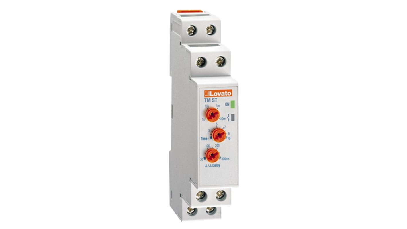 Lovato DIN Rail Mount Timer Relay, 380 → 440V, 2-Contact, 0.1 s → 10min, 1-Function, DPST