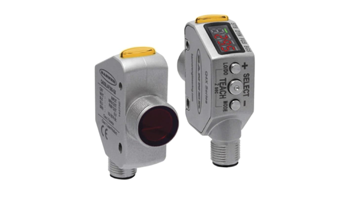 Banner Diffuse Distance Sensor, Barrel Sensor, 25 mm → 300 mm Detection Range