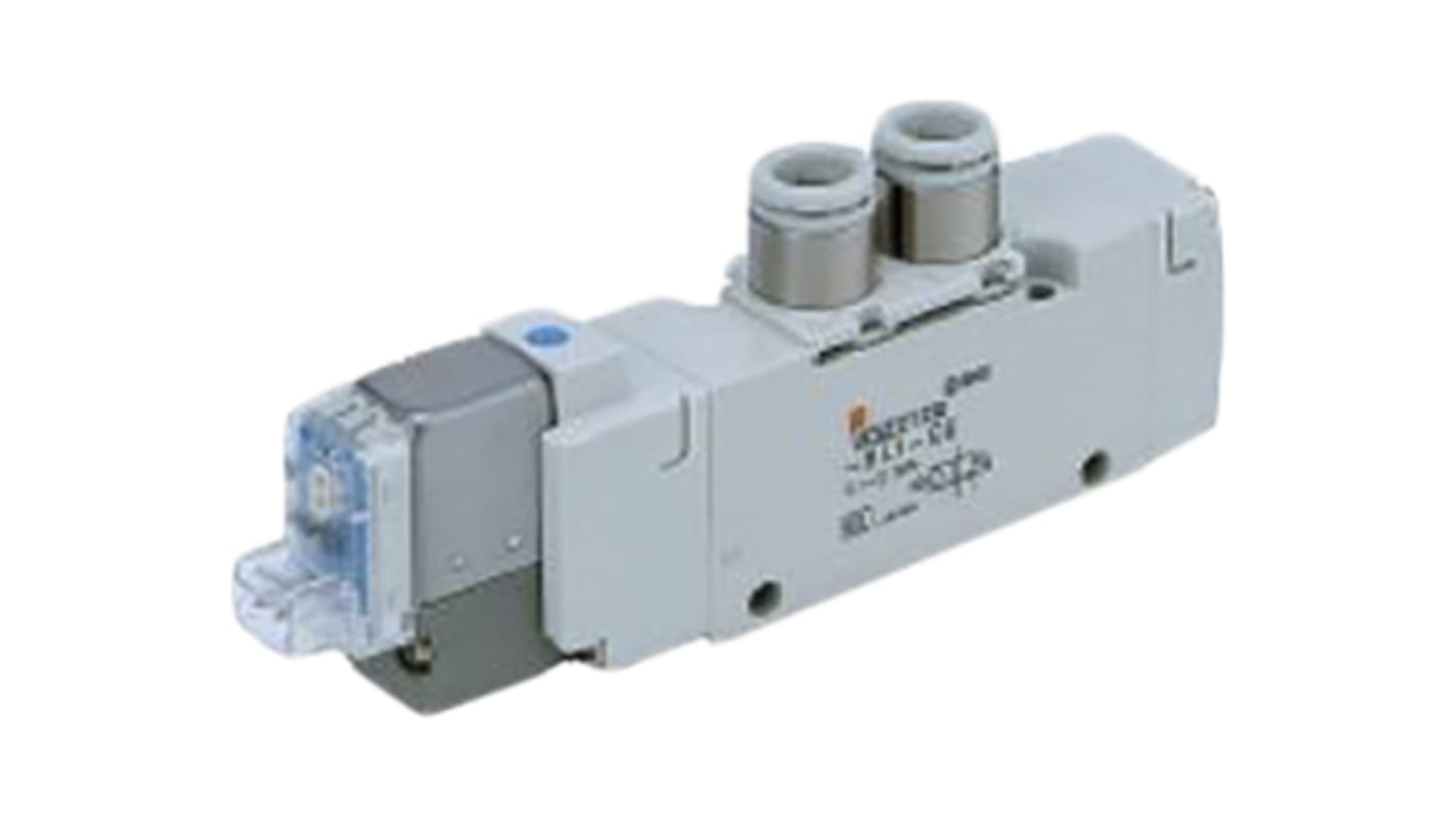 Elettrovalvole per pneumatica SMC, funzione 5/3, azionamento Solenoide/Solenoide, 24V cc