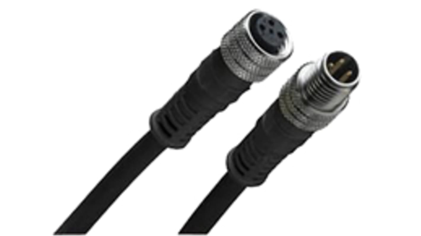 Cable de conexión Brad from Molex, con. A M12 Hembra, 4 polos, con. B M12 Macho, 4 polos, cod.: A, long. 2m, 250 V