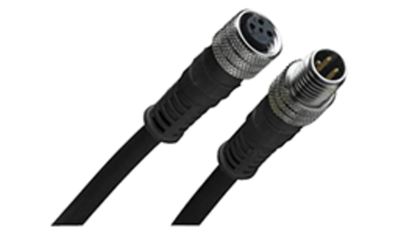 Cable de conexión Brad from Molex, con. A M12 Hembra, 4 polos, con. B M12 Macho, 4 polos, cod.: A, long. 600mm, 250 V