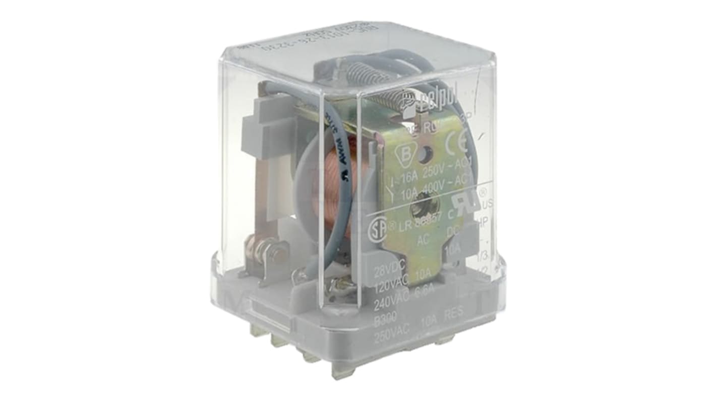 Relpol Plug In Latching Relay, 230V ac Coil, 16A Switching Current, 3PDT