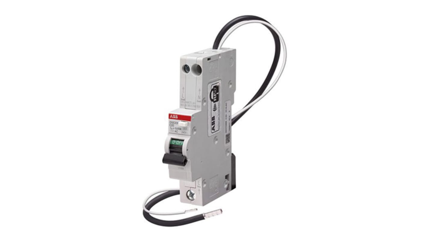 ABB RCBO, 10A Current Rating, 1P+N Poles, 30mA Trip Sensitivity, Type B, System Pro M Compact Range