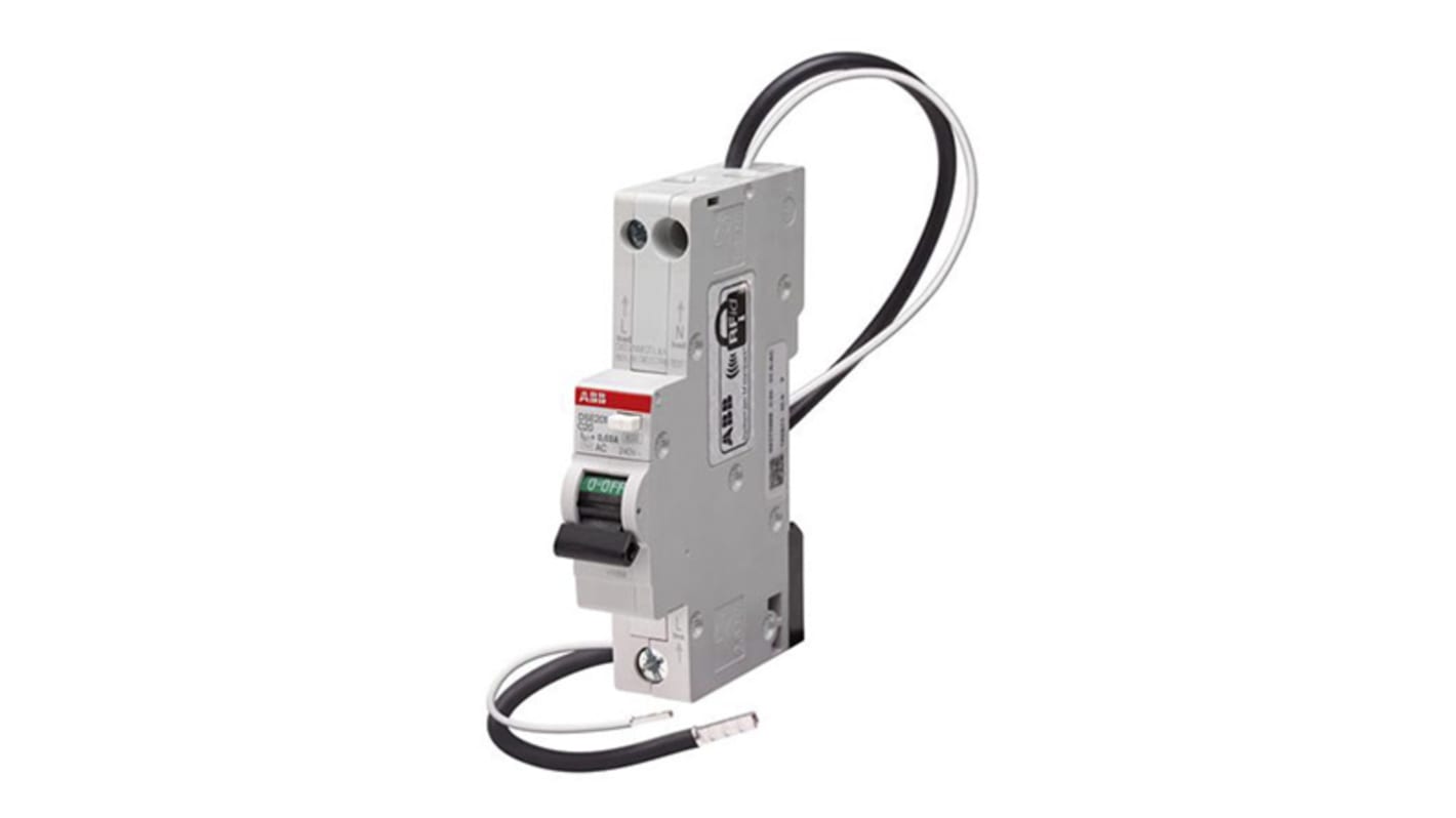 ABB RCBO, 25A Current Rating, 1P+N Poles, 30mA Trip Sensitivity, Type C, System Pro M Compact Range