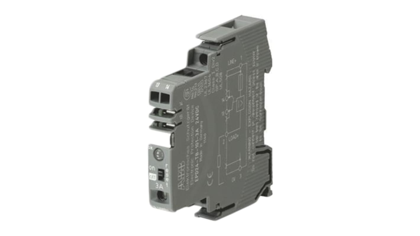 Interruptor automático electrónico ABB 2CDE601101R2010 EPD24-TB-101-10A, 10A, Montaje en Carril DIN 24V EPD24