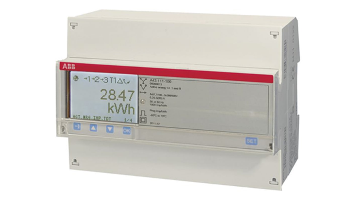 ABB A Energiemessgerät LCD / 3-phasig 1 Ausg. 1 Eing., Impulsausgang