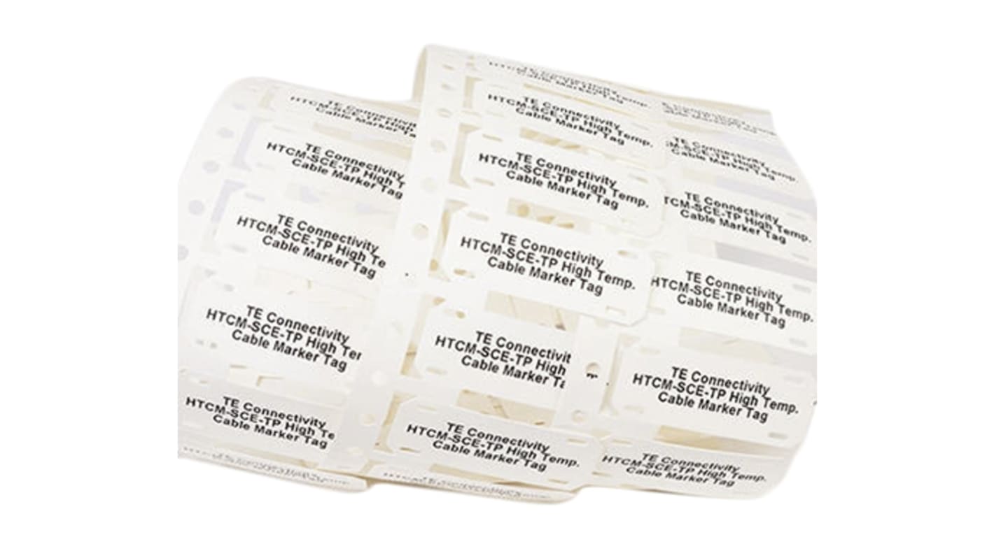 TE Connectivity HTCM-SCE White Cable Labels, 50.8mm Width, 12.7mm Height, 250 Qty