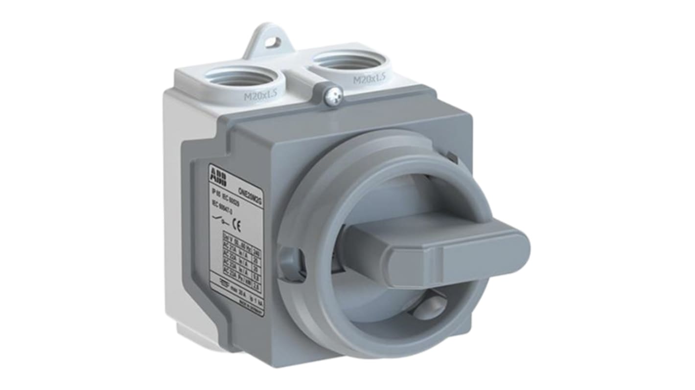 ABB 3P Pole Panel Mount Isolator Switch - 20A Maximum Current