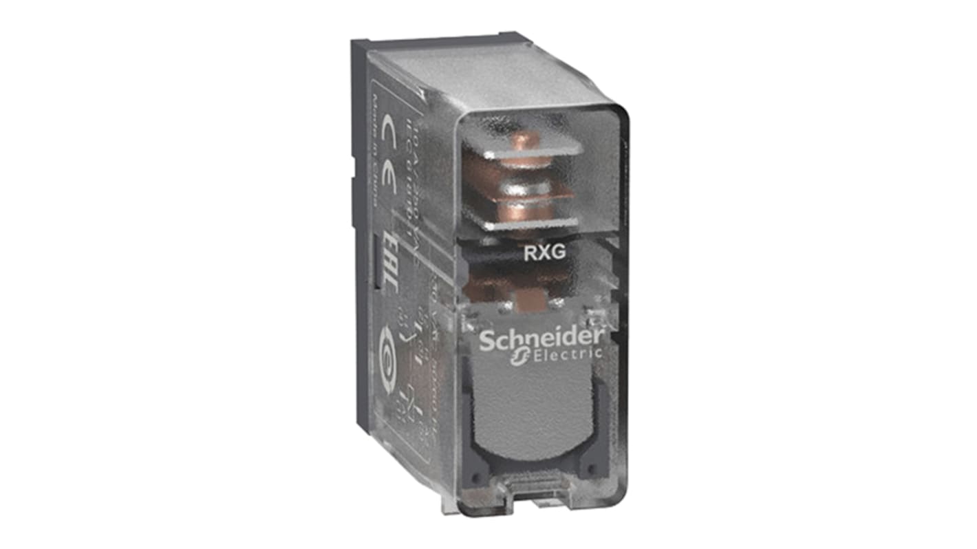 Relé de potencia sin enclavamiento Schneider Electric de 1 polo, SPDT, bobina 110V dc, enchufable