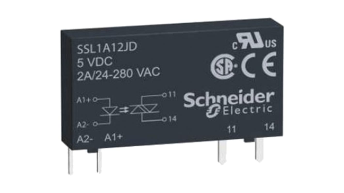 Schneider Electric ソリッドステートリレー 最大負荷電流:2 A 最大負荷電圧:280 V ac 基板実装, SSL1A12BDR