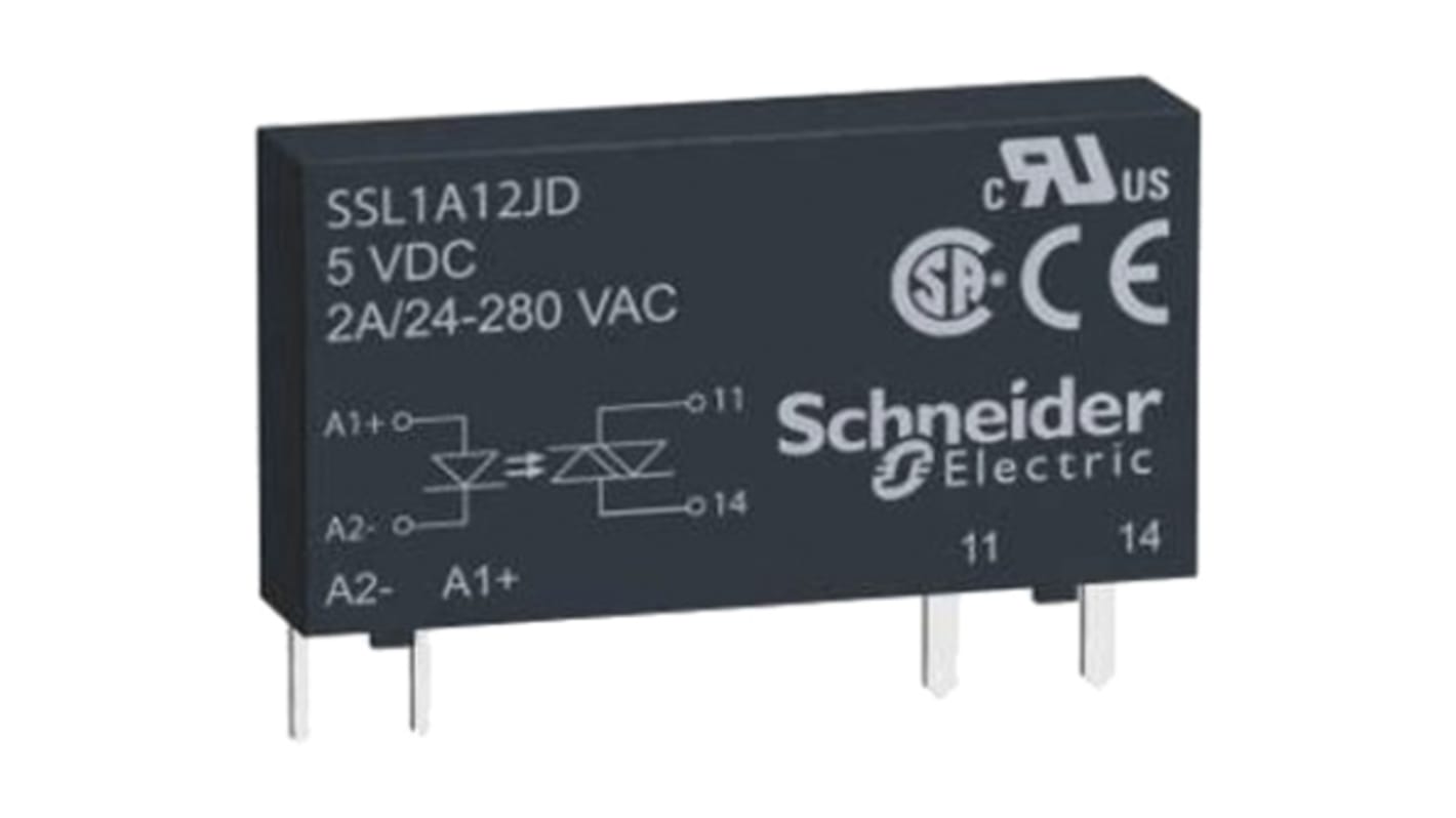 Relè a stato solido SSL1A12BDR, Montaggio su circuito stampato, 2 A, 280 V c.a., Zero-cross, SPST Harmony Relay