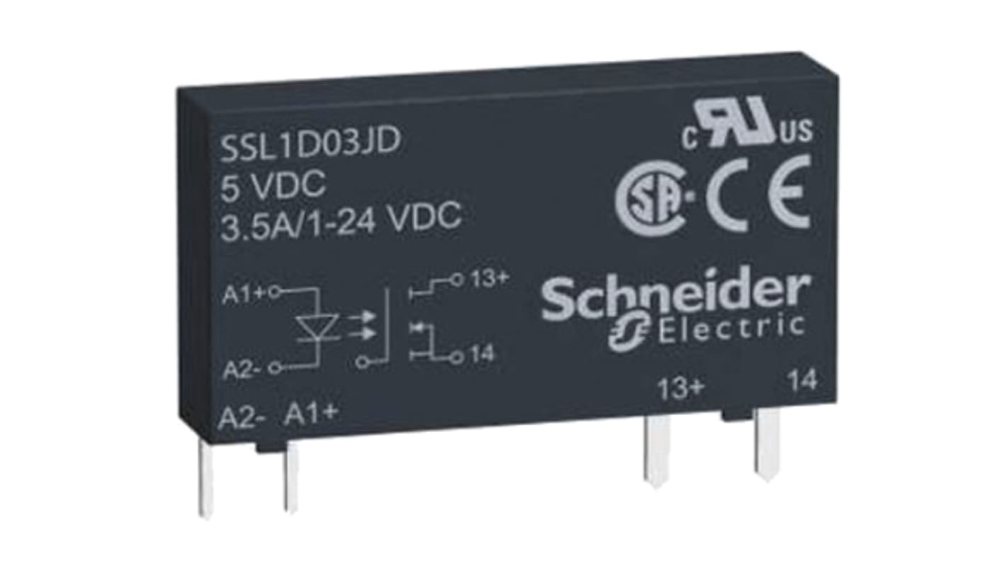 Schneider Electric ソリッドステートリレー 最大負荷電流:0.1 A 最大負荷電圧:48 V dc 基板実装, SSL1D101BD