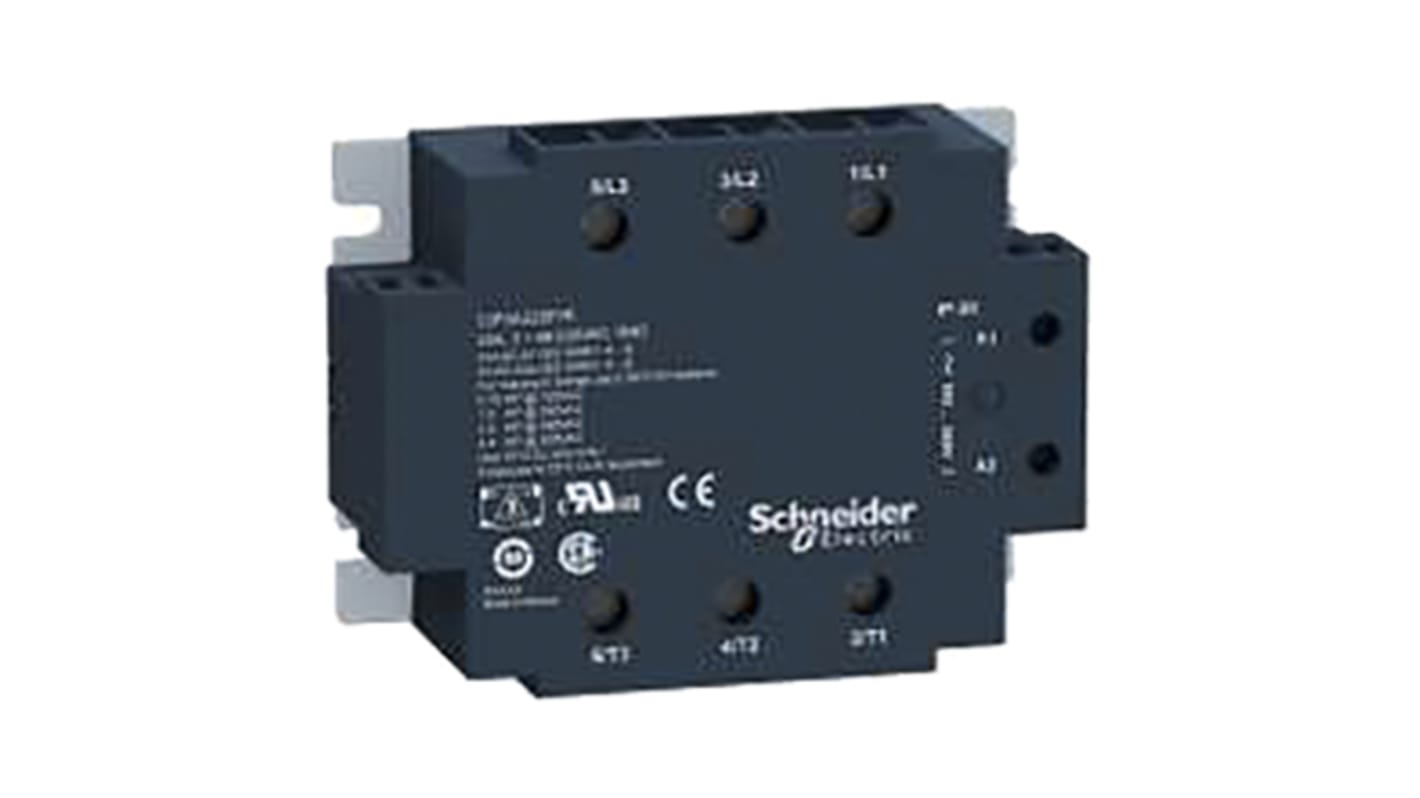 Schneider Electric Halvlederrelæ, 3-polet - NO, Panelmontering-montering, Maks. 530 V ac, 25 A SCR, Ac