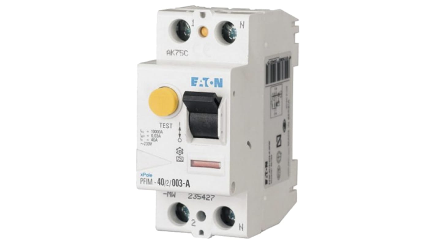 Interruptor diferencial Eaton, 25A Tipo AC, 2 Polos, 500mA PFIM