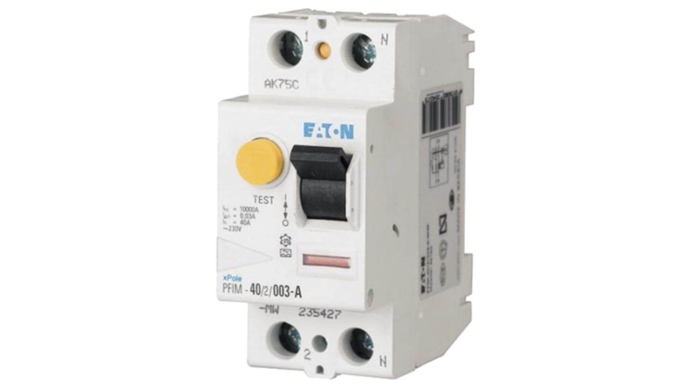 RCD, Typ AC, 2-biegunowy, 25A, 500mA, Eaton, Eaton Moeller PFIM