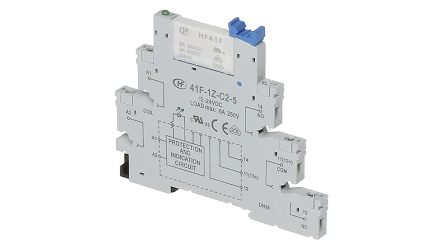 Hongfa Europe GMBH 41F DIN Rail Relay Socket