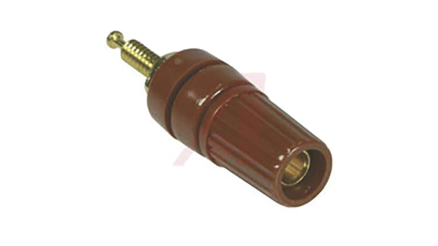 Superior Electric 15A, Red Binding Post With Brass Contacts and Gold Plated - 9.52mm Hole Diameter