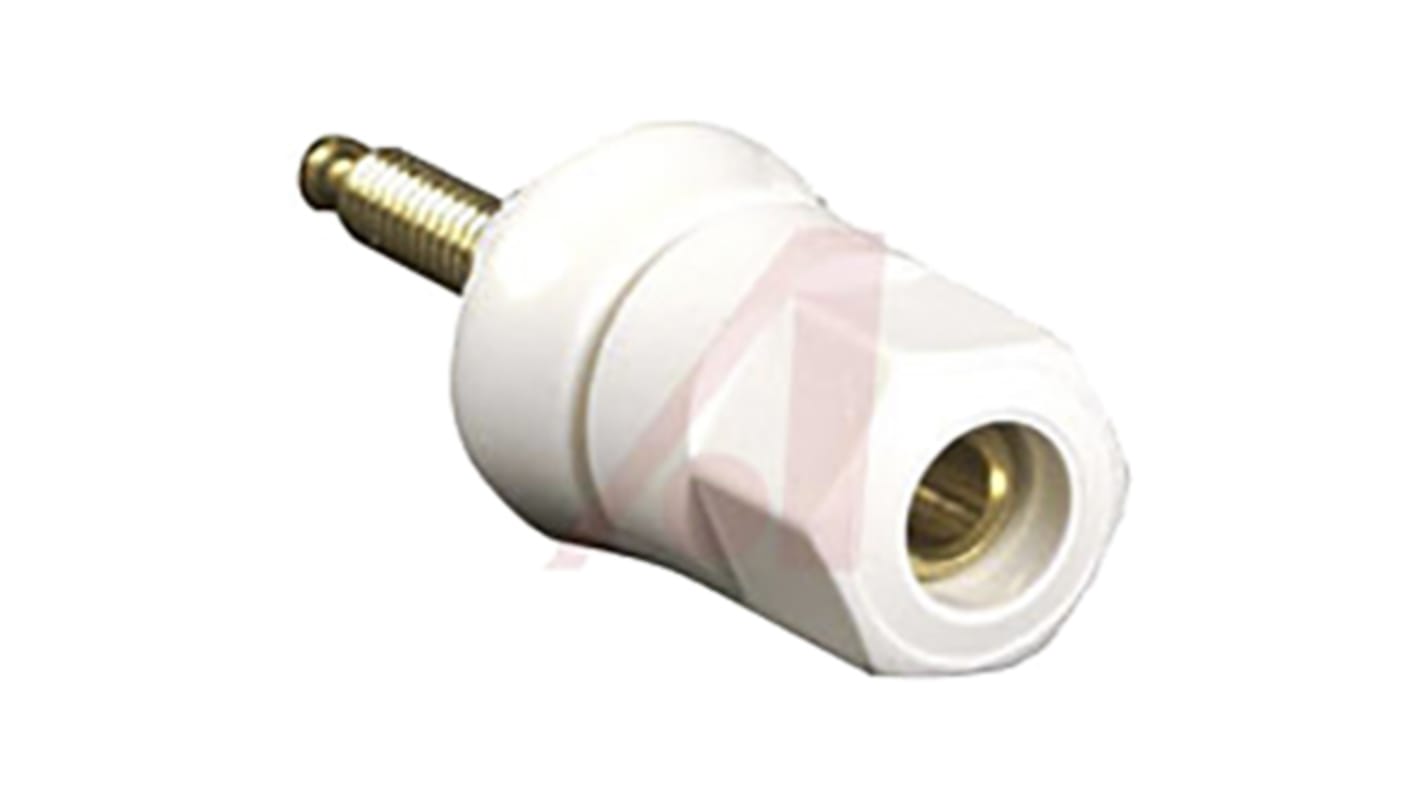 Superior Electric 30A, White Binding Post With Brass Contacts and Gold Plated - 12.7mm Hole Diameter