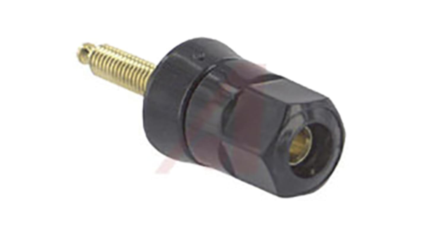 Superior Electric 30A, Black Binding Post With Brass Contacts and Gold Plated - 12.7mm Hole Diameter